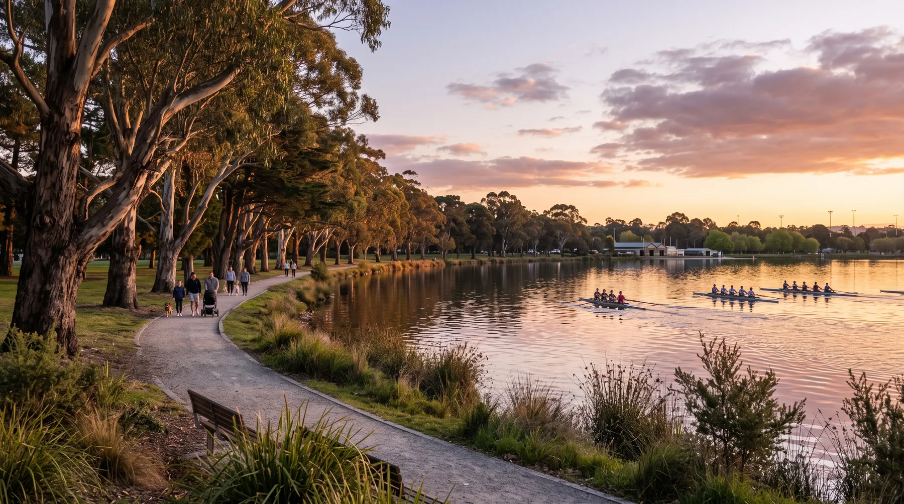 Indicative parkland and creek corridor with walking paths